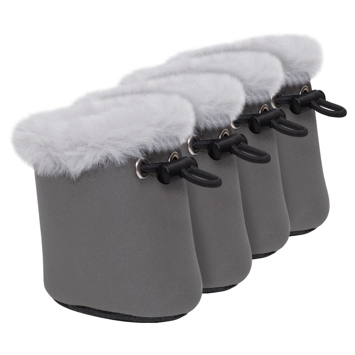 Ghete pentru câini, Petto Yuki, gri, mărimea XXXS, captușite, antiderapante