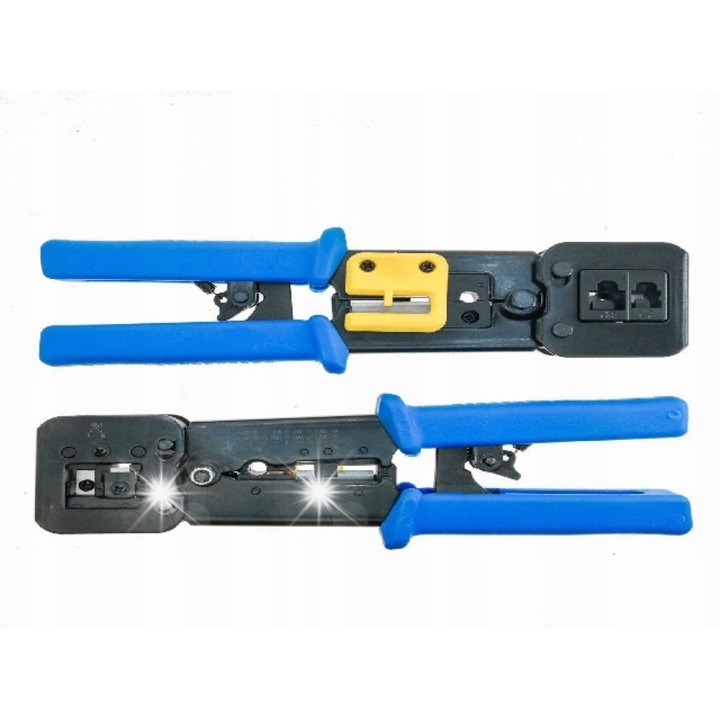 Cleste pentru zacisarea conectorilor RJ45, RJ12, RJ11, Lanberg NT-0204, cu functie de sciagere izolatie