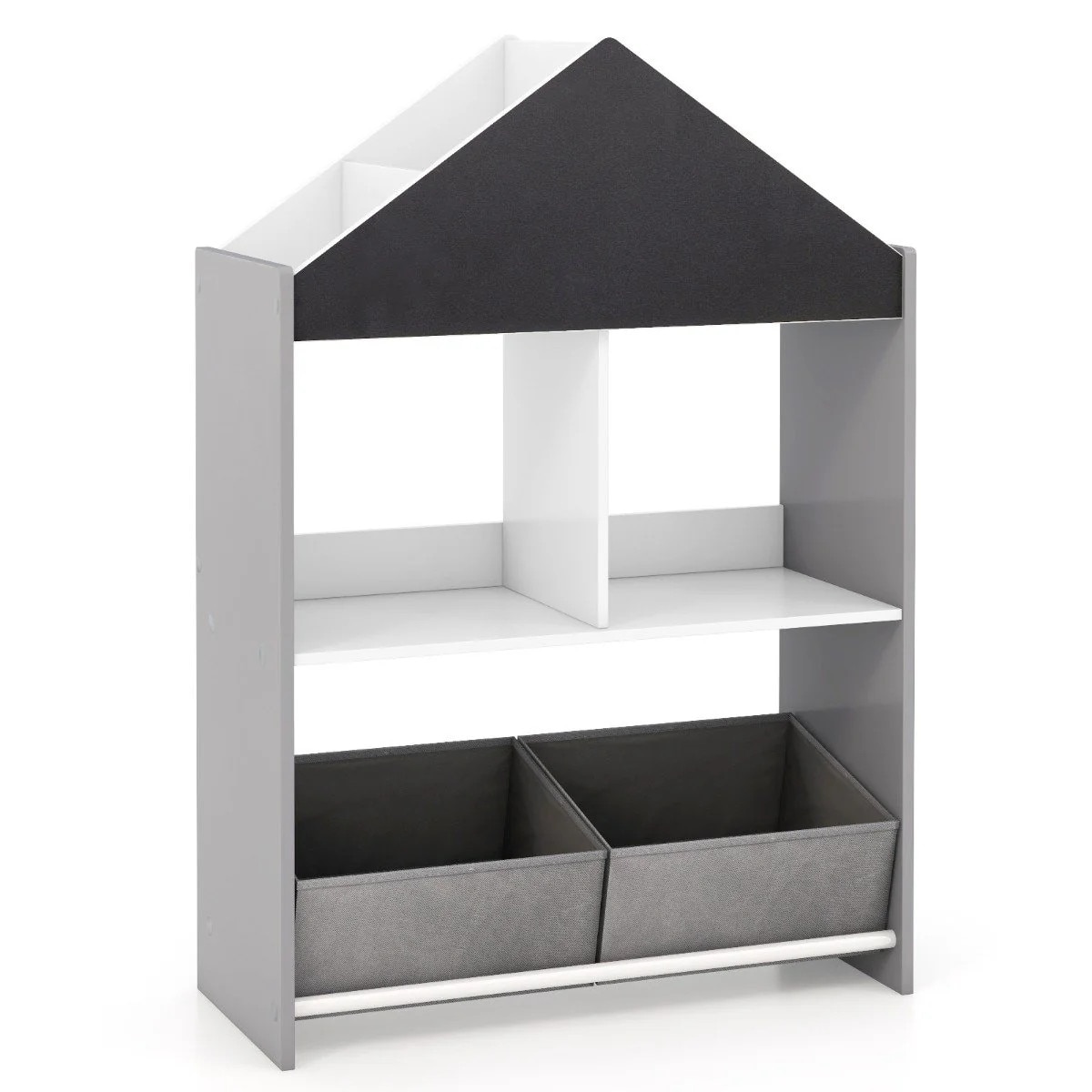 Raft pentru carti pentru copii cu tabla si cutii de depozitare - eMAG.ro