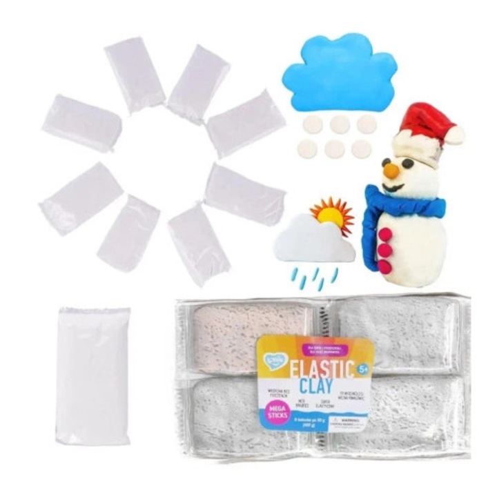 Set pasta modelabila Lovin, 8x50g, alb