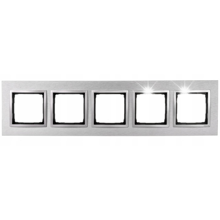 Rama cu 5 module, inox, DRN5/77, montaj orizontal si vertical