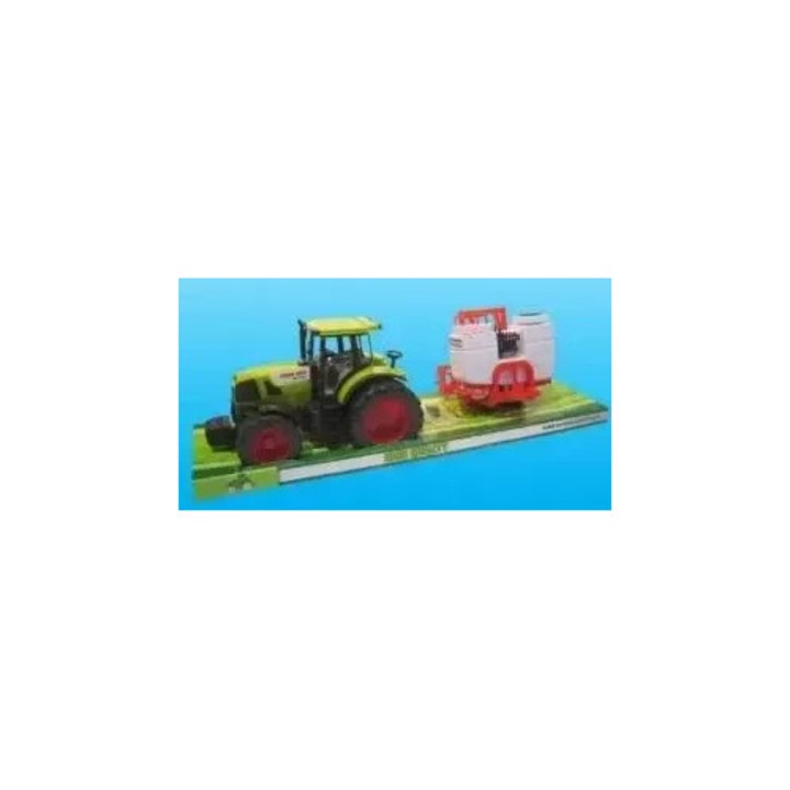 Tractor cu masina agricola, Macyszyn Toys, jucarie, multicolor, dimensiuni 30x15x10cm