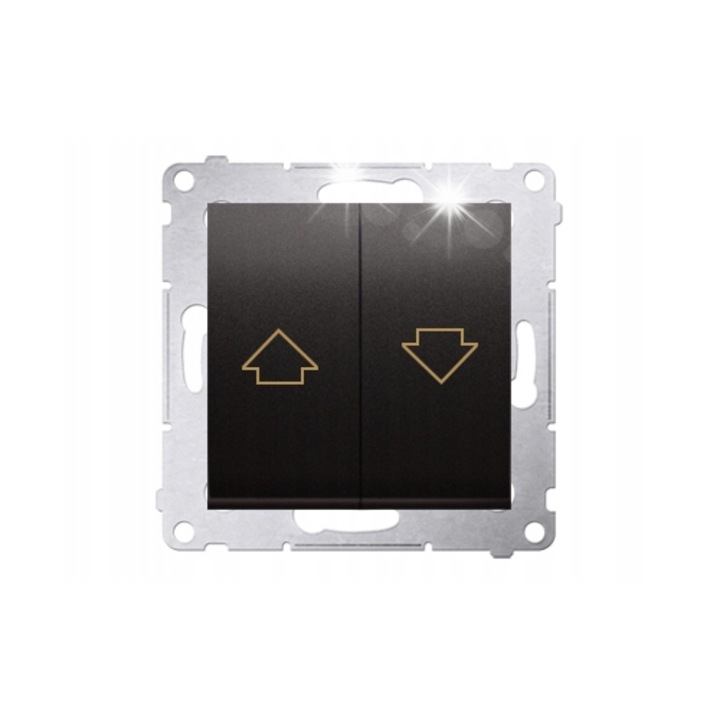 Buton jaluzele cu blocare electrica, Simon 54, antracit, montaj subtire