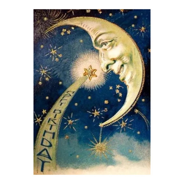 Felicitare cu brokat, Madame Treacle, set cu envelopa, 125x175mm, multicolor