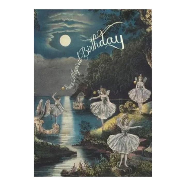 Felicitare B6 cu brokat, Madame Treacle, Urodziny Wrozki, produs in Marea Britanie