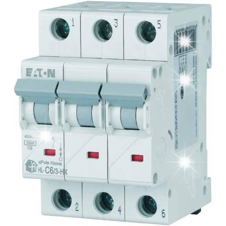 Disjunctoare electrice 3P C 6A 6kA xPole Home, IP20, 44x3mm
