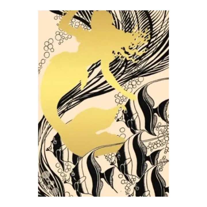 Felicitare B6 Madame Treacle, zlocona, cu coperta crem, 125x175mm