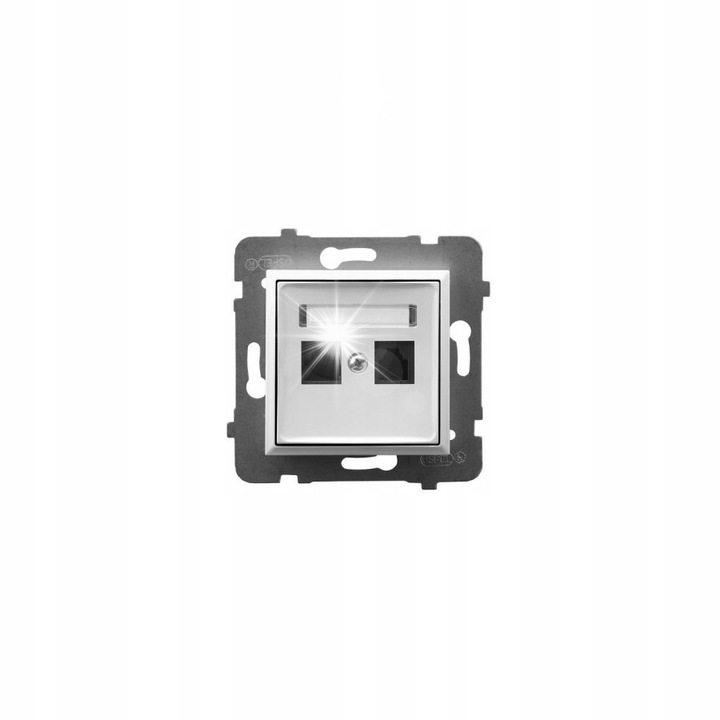 Компютърен контакт 2x RJ45, OSPEL Aria, бял, 82x82x37 мм