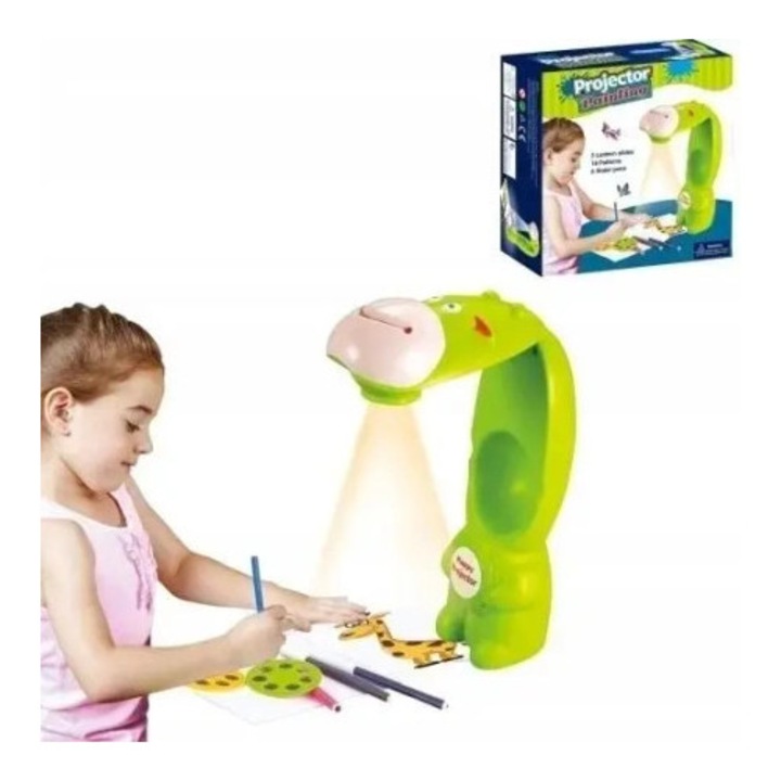 Set proiector de birou MADEJ, 29,5 cm, 18 diapozitive, 6 markere, notite