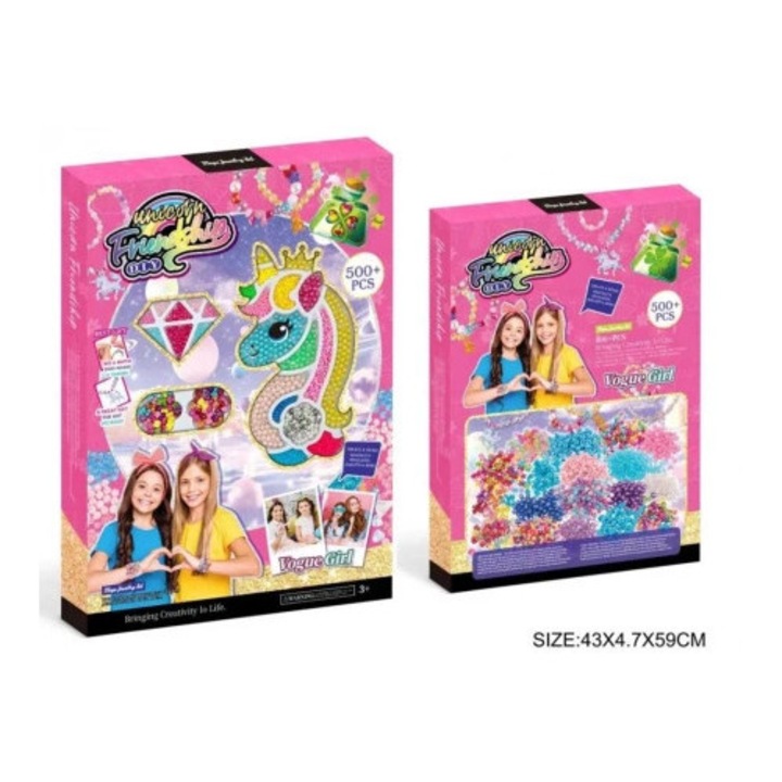 Kézműves készlet, MADEJ, unikornis korallok, 500+ darab, 43x4,7x59cm