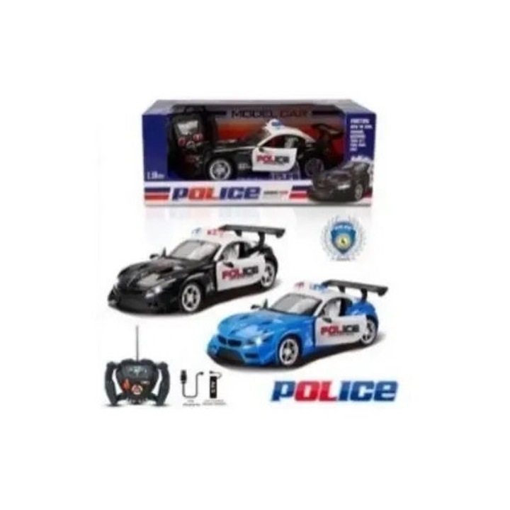 Masinuta R/C Policie 1:16, MADEJ, lumini, usi deschise, 26x11,5x7,5cm