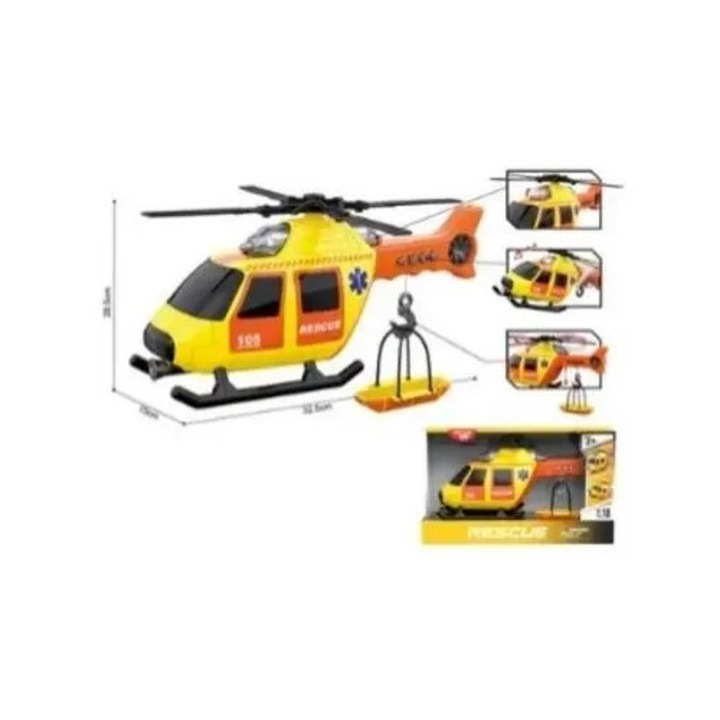 MADEJ Helikopter 1:10 fénnyel és hanggal, 32,5x28,5x15cm