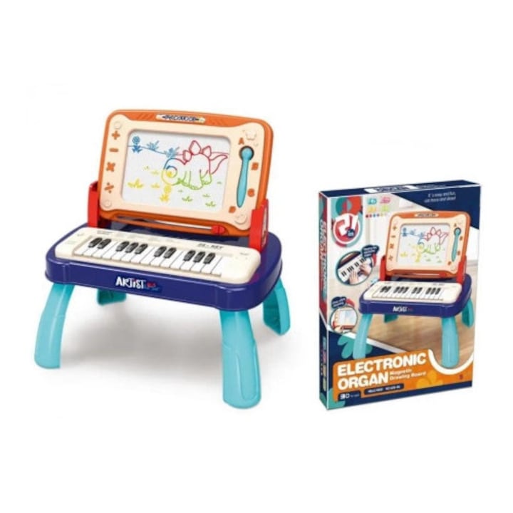 Stolik gyermek zongora, MADEJ, rajztáblával, 46x37x5cm