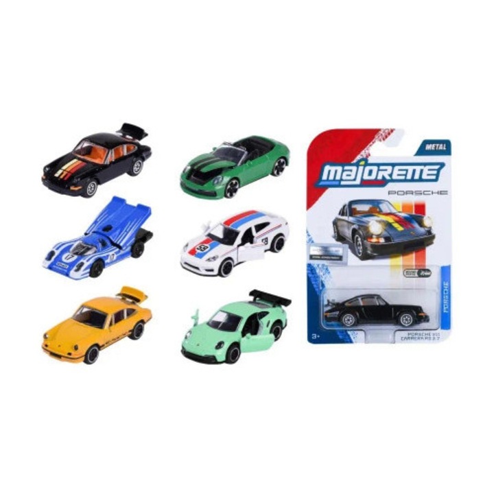 Majorette Porsche Premium kisautók, 6 darabos készlet, fém, 7,5x3cm