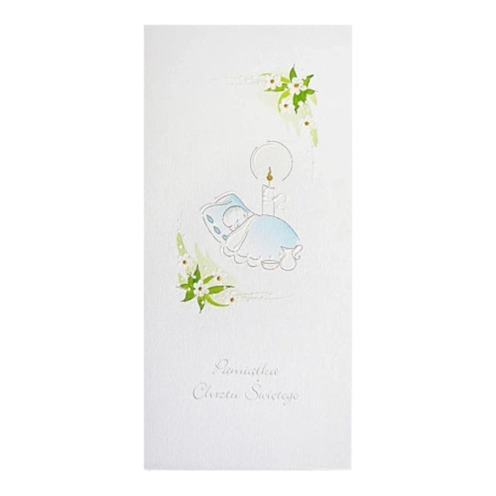 Felicitare, MAK, Karnet Chrzest DL C10, 200 g/m2, alb, delicat