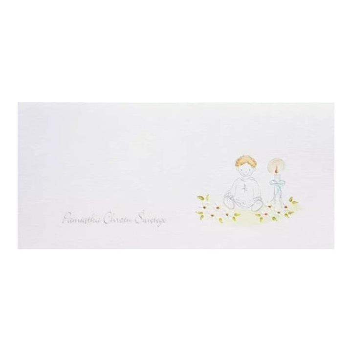 Felicitare, MAK, Karnet Chrzest DL C06 - Swieca Chlopiec, 200 g/m2