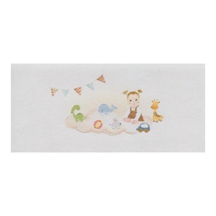 Felicitare set, MAK, Karnet Narodziny/Roczek DL D03, 200 g/m2, cu coperta si incadrare cu urari, multicolor