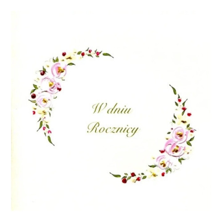 Felicitare MAK Rocznica Kwadrat R02, 200 g/m2, alb, delicat