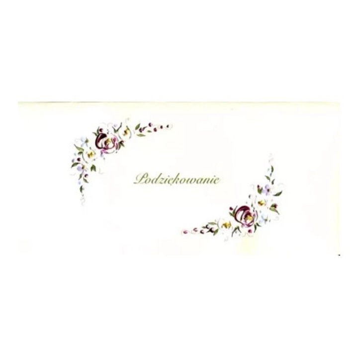 Felicitari, MAK, Karnet Podziekowania DL P02, 200 g/m2, alb, delicat