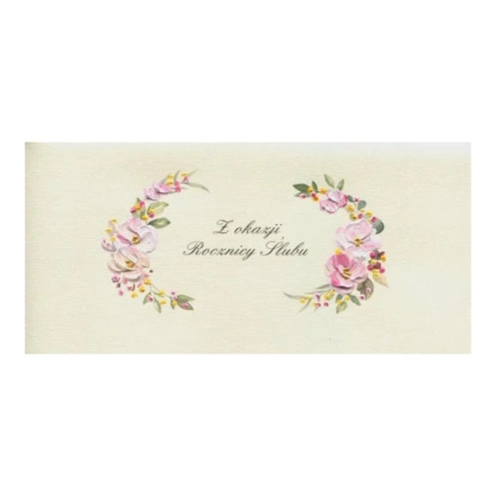 Felicitare set, MAK, Rocznica DL R03, flori, 200 g/m2, cu envelopa si incadrare cu urari