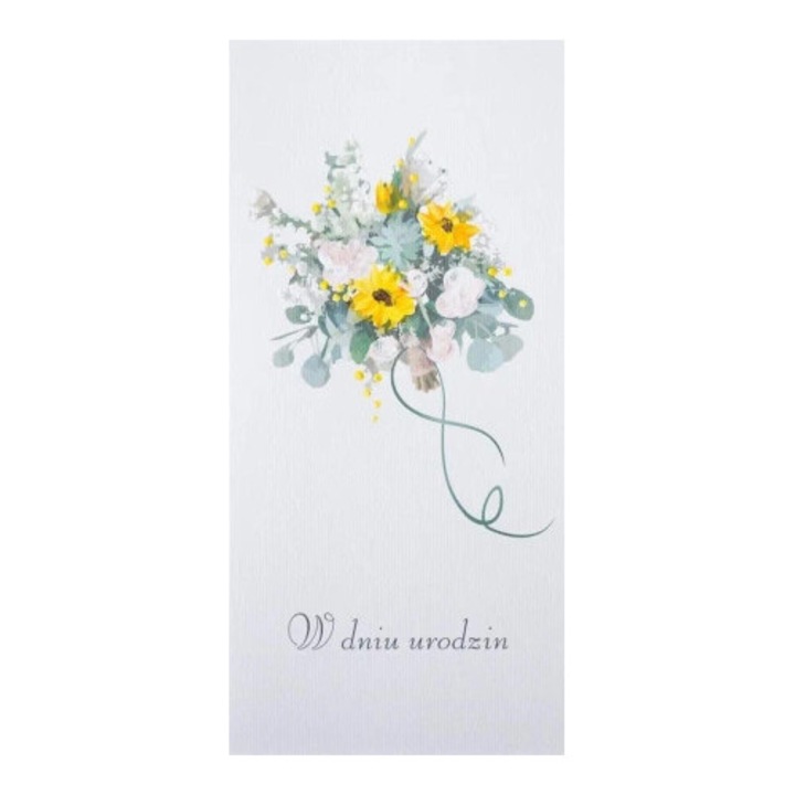 Felicitare Urodziny MAK, model Sloneczniki, 200 g/m2, 10x21cm