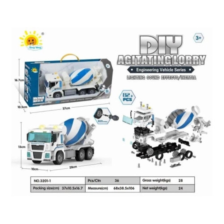 Betoniera DIY MAKSIK, 3201-1, utilaje constructie de jucarie