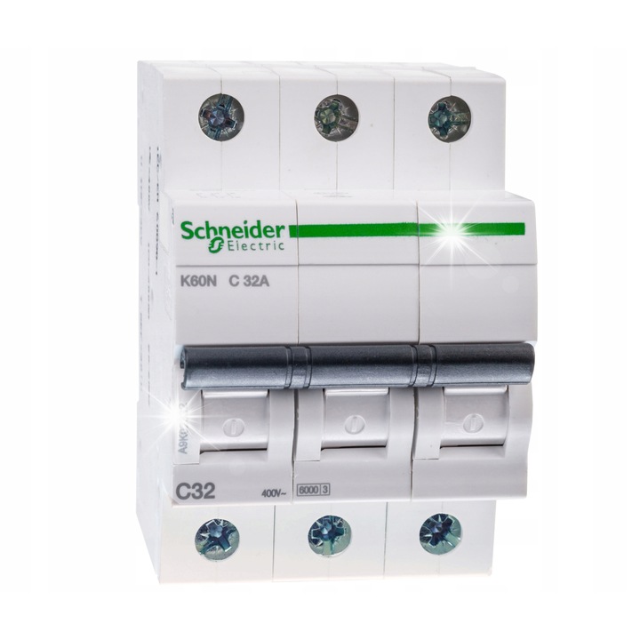 Schneider K60N elektromos védőeszköz, 3 pólusú, 32A, DIN sínre szerelhető, 17,5mm