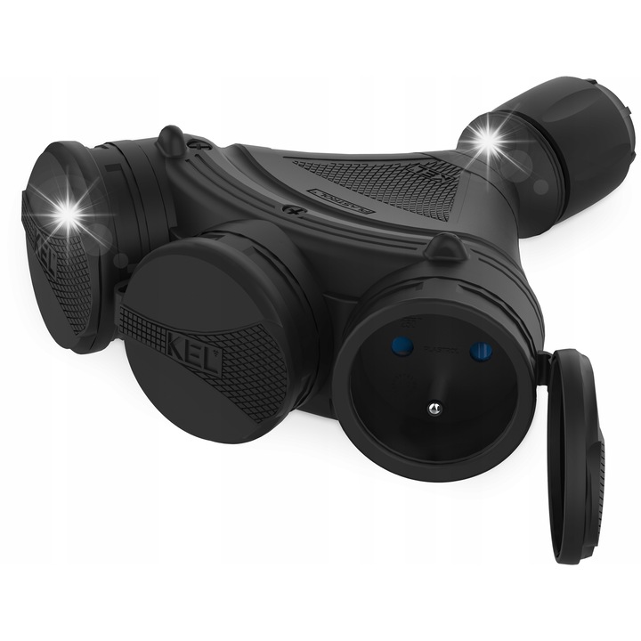 Удължител с 3 заземени контакта 16A IP54