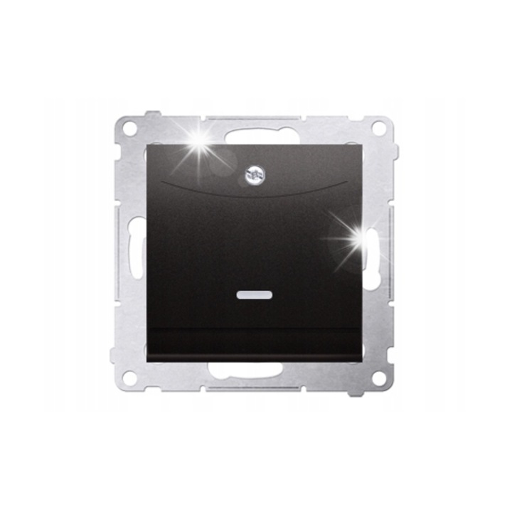 Kapcsoló Simon 54, antracit, 10A, 230V, vékony szerelés, méretek 75x75x41mm