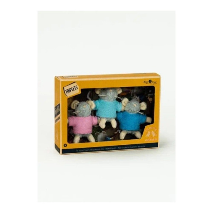 Set de jucarii de plus Trojaczki, Media Rodzina, 8 cm, multicolor