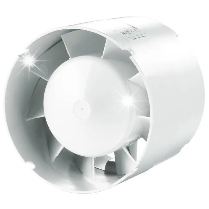 Ventilator canal 100mm 14W 107m3/h 36dB alb