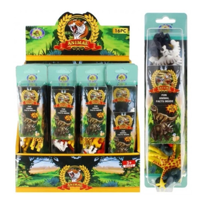 Set figurine animale salbatice 12 buc, Mega Creative, 3-6cm, multicolor
