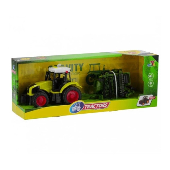 Tractor Moje Ranczo Mega Creative, cu remorca, efecte sonore, 19x11x9cm, pentru copii 3+