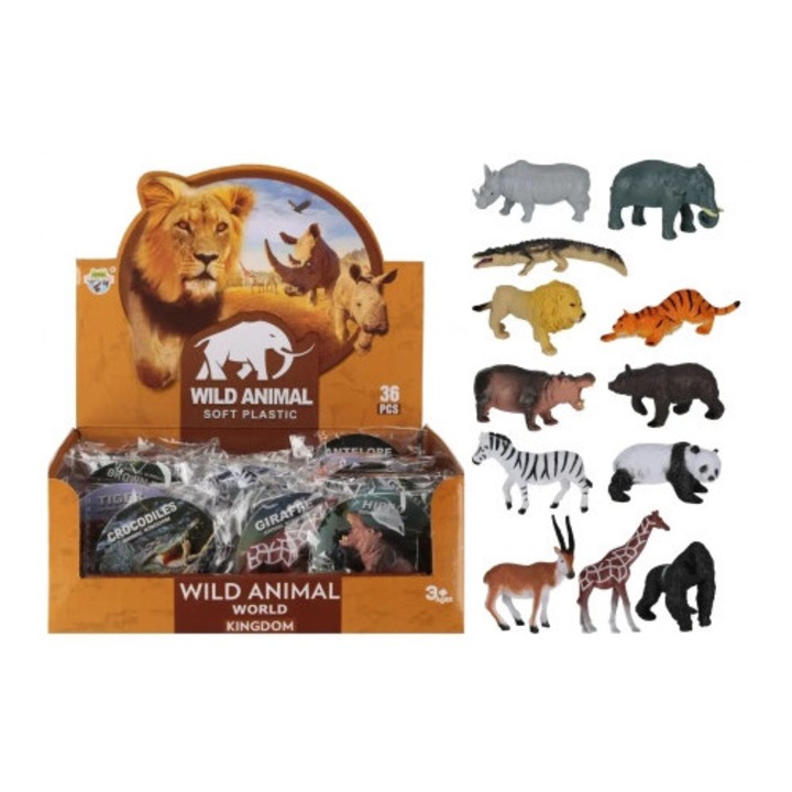 Set figurine animale salbatice 11 cm, Mega Creative, 10 figurine, multicolor