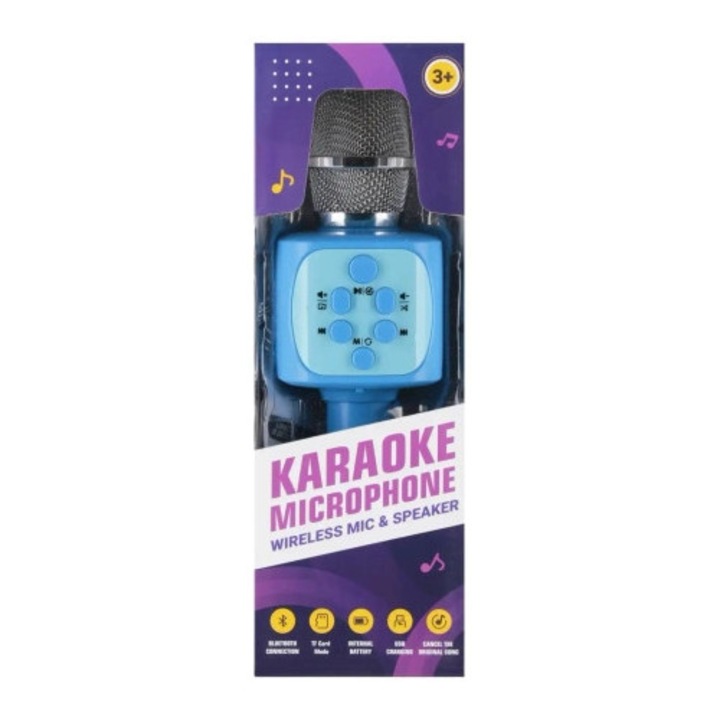 Mikrofon Karaoke Mega Creative, hangeffektek, könnyű szerkezet, 7x25x7cm, gyermekeknek 3+