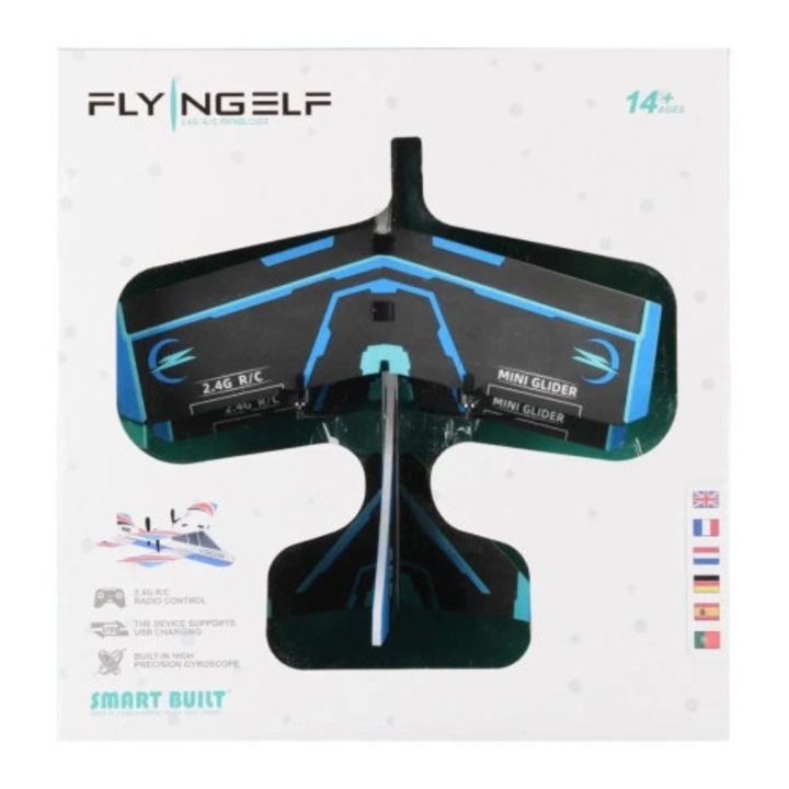 Avion zburator cu telecomanda Mega Creative, design atractiv, 23x7x22cm, pentru copii 14+