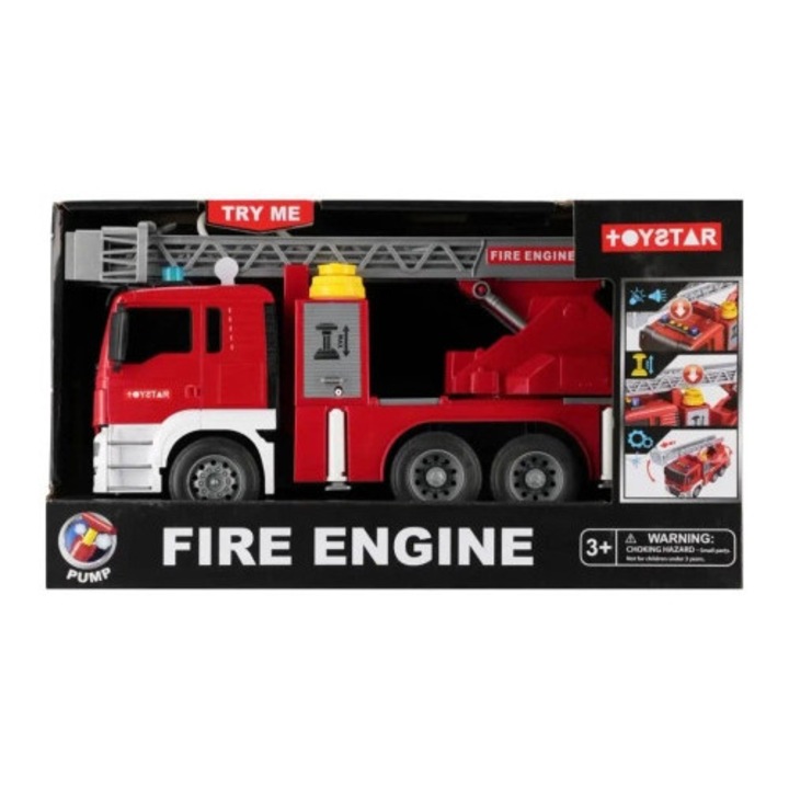 Elemes tűzoltóautó, Mega Creative, 33x17x12cm, fény- és hangeffektekkel, 3+ éves gyermekeknek