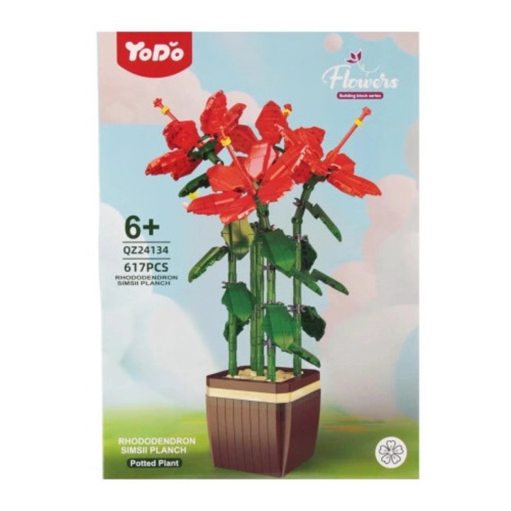 Set de constructie Mega Creative, Kwiaty, 617 elemente, plastic, 29x41x6cm