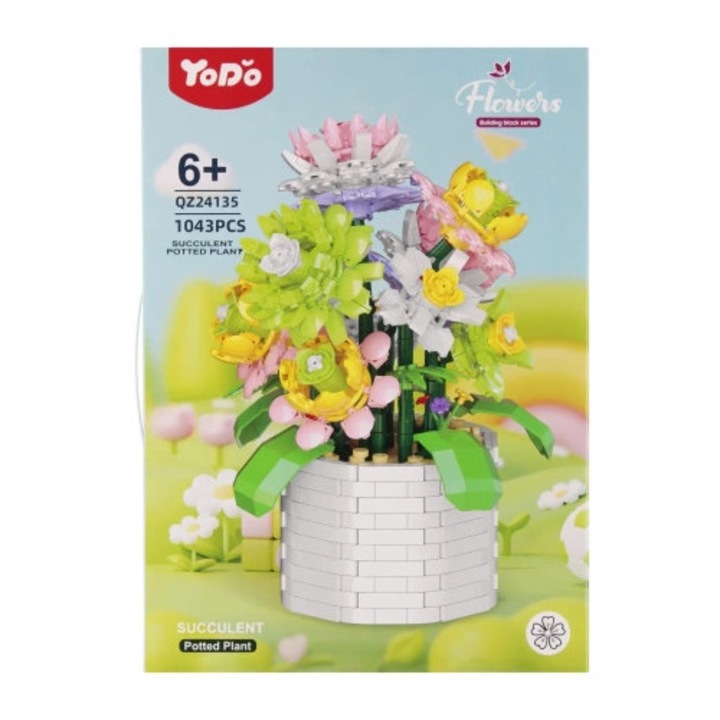 Set de constructie Kwiaty, Mega Creative, 1043 piese, plastic, 29x41x6cm