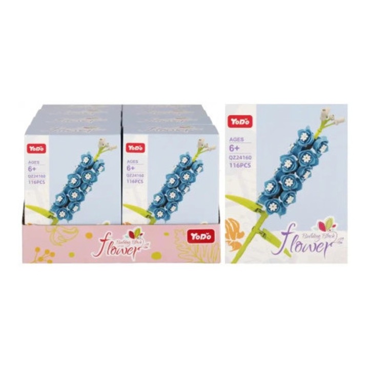 Set de constructie Kwiat, Mega Creative, 116 elemente, colorat, 10x13x6cm