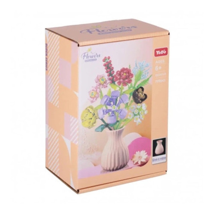 Set de constructie Mega Creative, Kwiaty, 709 elemente, plastic, 17x25x12cm