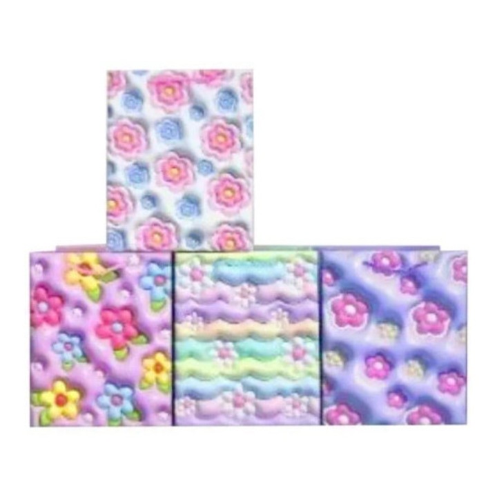 Ajándéktáska virágmintákkal, Merkpol, pasztell, dombornyomott részletek, 1 darab