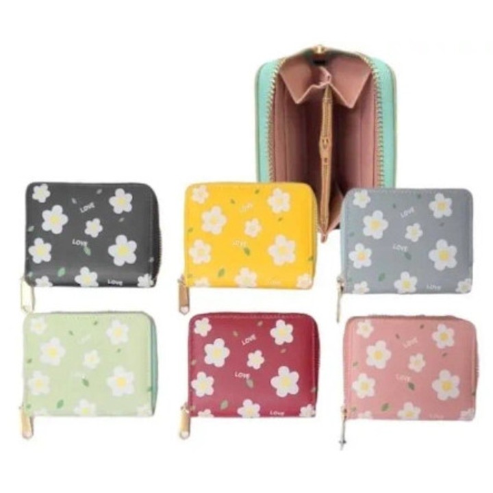 Merkpol női pénztárca, 12 db-os szett, többszínű, cipzárral