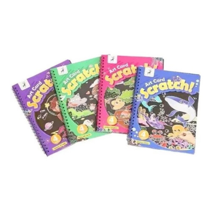 Rajzkészlet "Art Card Scratch!", Merkpol, különböző témák, 4 éves kortól