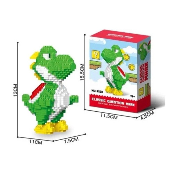 Super Mario építőkészlet, Merkpol, Yoshi, 600 elem, klasszikus stílus