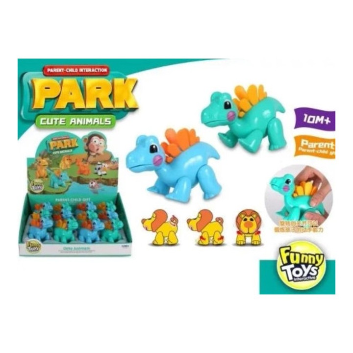 Funny Toys interaktív dinoszaurusz, 12 darabos készlet, zöld, 10 hónapos kortól