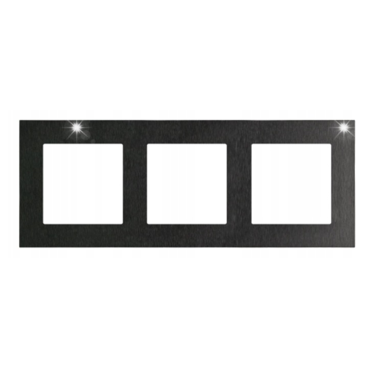 Rama prize metalica Simon 55, Nature Inox negru, IP20/IP44, 90x232x8mm