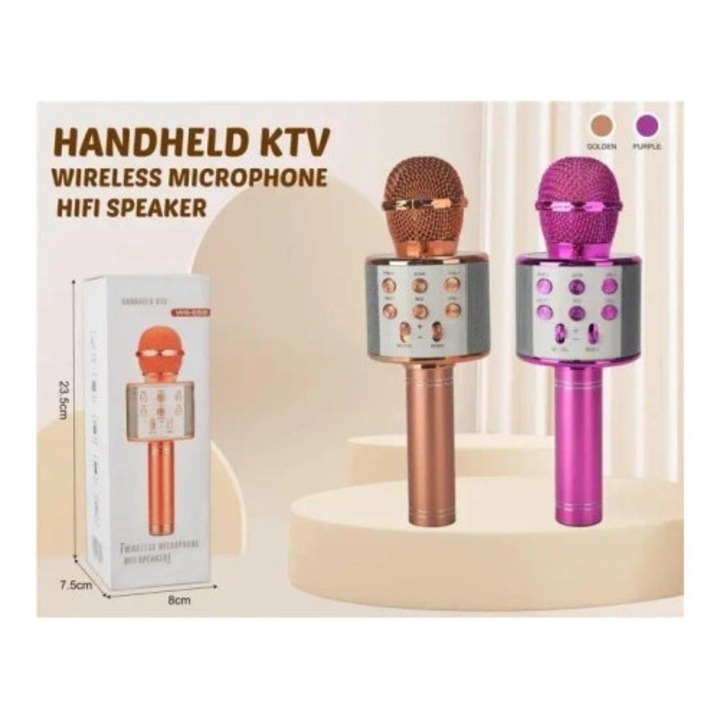 Mikrofon vezeték nélküli KTV Merkpol, vegyes színek, méretek 23,5x8x7,5cm