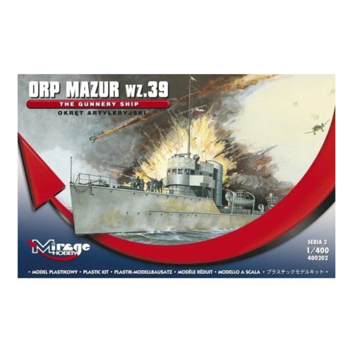 Model de navomodel de construit, Mirage Hobby, Nava de Artilerie ORP "MAZUR" model 39