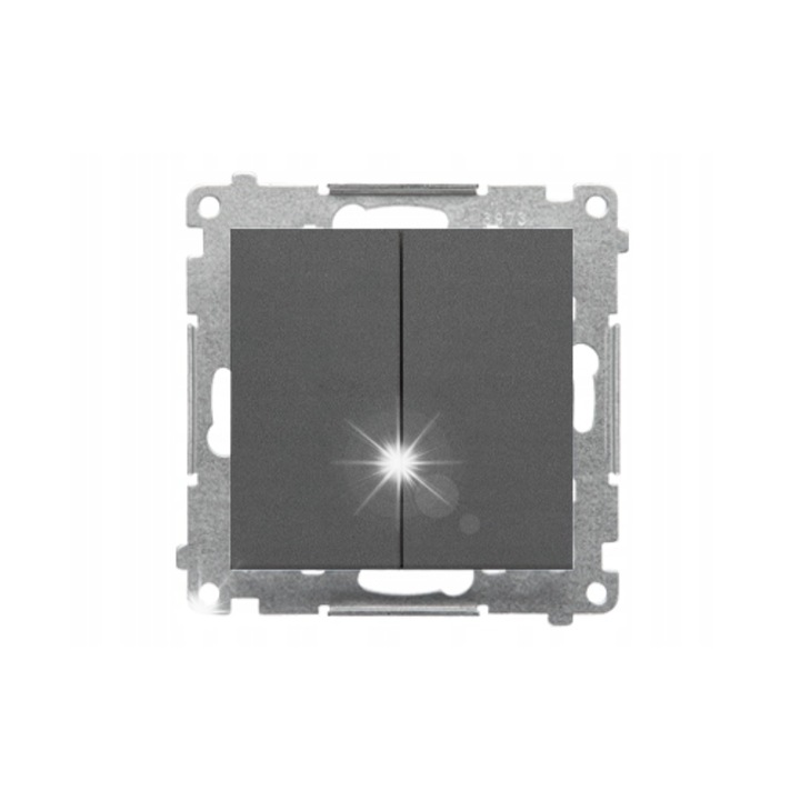 Négyes kapcsoló Simon 55, 10AX, 250V, matt grafit
